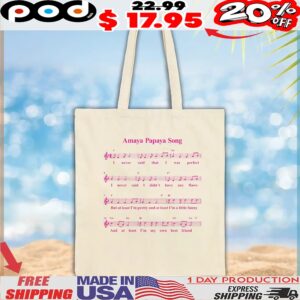 Amaya Papaya Song Sheet Music T Shirt