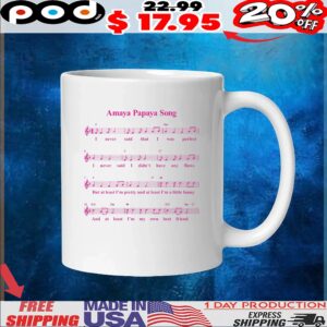 Amaya Papaya Song Sheet Music T Shirt