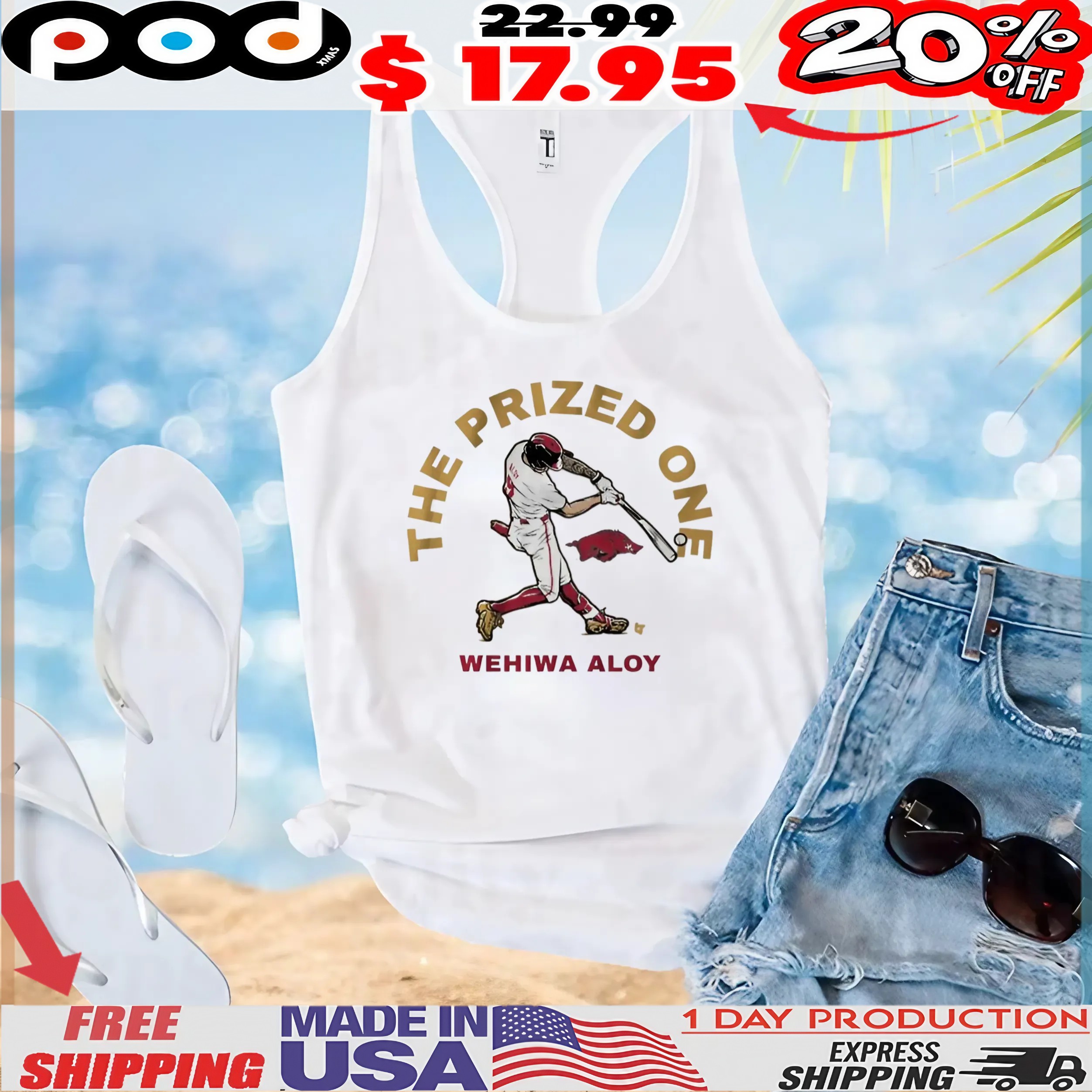 Arkansas Baseball Wehiwa Aloy The Prized One Mascot T Shirt