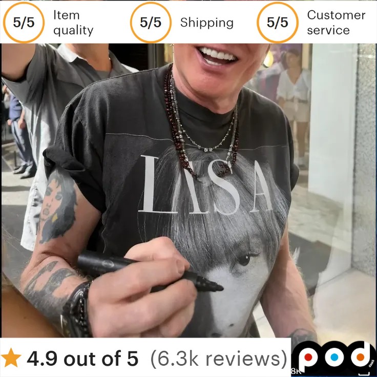 Axl Rose in Barcelona wearing a BlackPink member Lisa t shirt Axl Rose in Barcelona wearing a BlackPink member Lisa t shirt