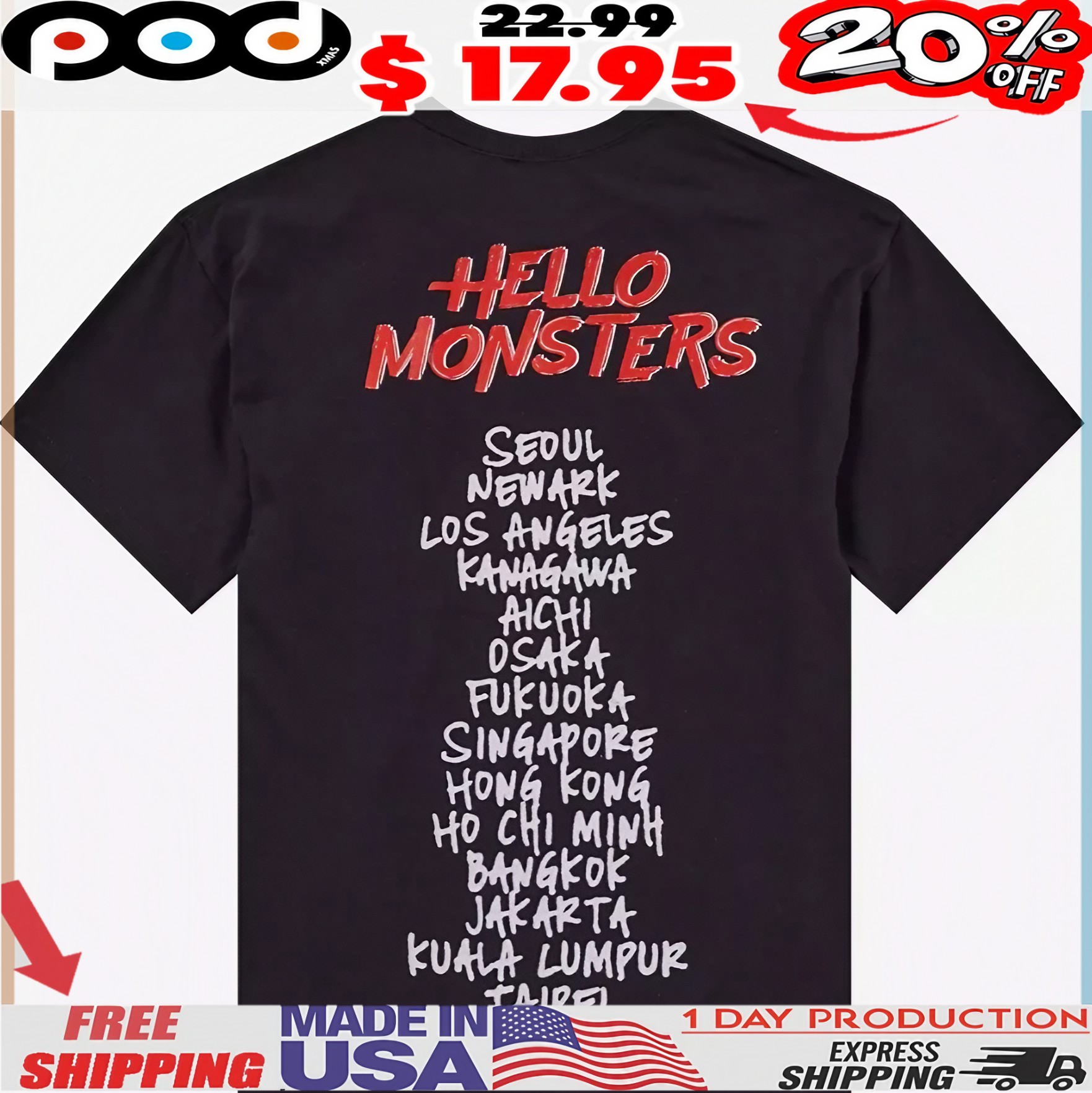 Babymonster Group Portrait Hello Monsters Location List T Shirt