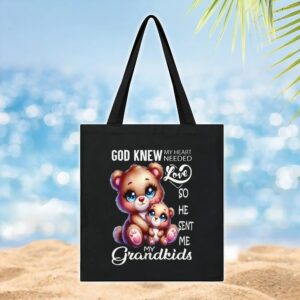 Bear god knew my heart needed love my grandkids t shirt