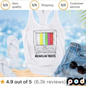 Bears in trees retro tv t shirt