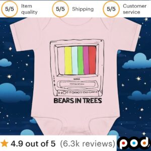 Bears in trees retro tv t shirt