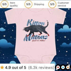 Black cat kitten mittens you’ll be smitten t shirt