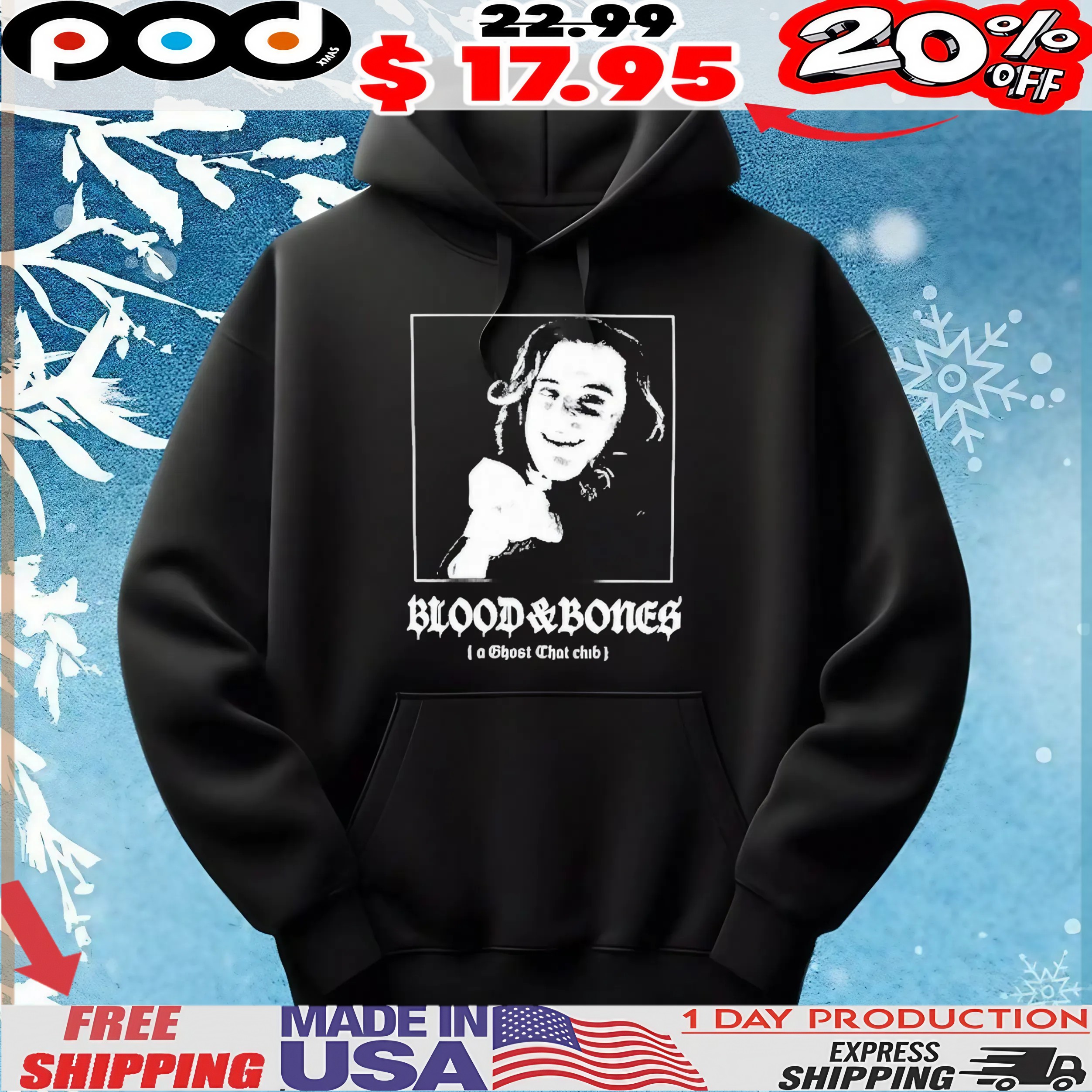 Blood And Bones A Ghost Chat Club Black White Design T Shirt Blood And Bones A Ghost Chat Club Black White Design T Shirt