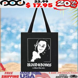 Blood And Bones A Ghost Chat Club Black White Design T Shirt