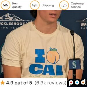 Bryan Woo Wearing Cal Raleigh Be A Peach Vote For Big Dumper T Shirt
