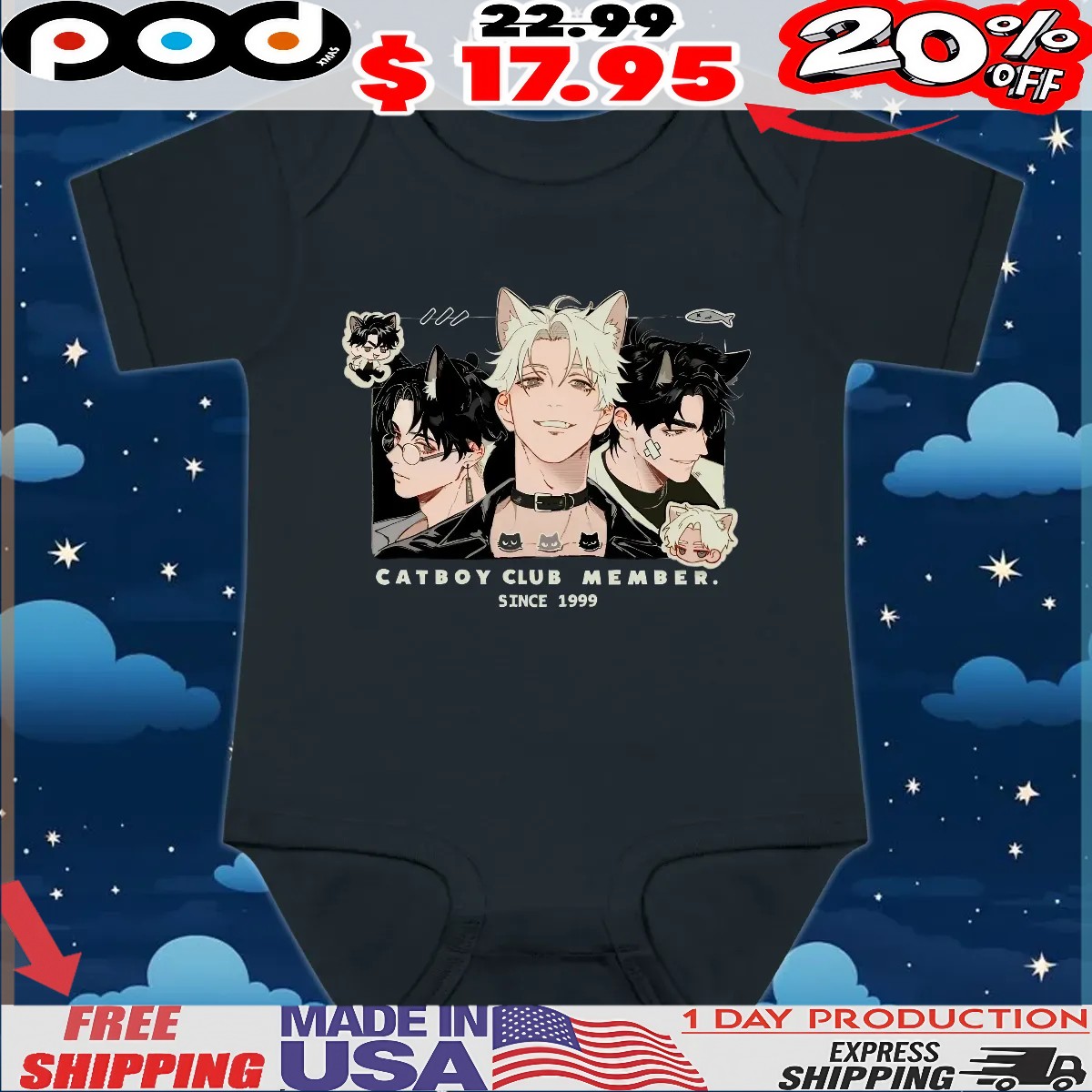 CATBOY CLUB MEMBER SINCE 1999 T Shirt CATBOY CLUB MEMBER SINCE 1999 T Shirt