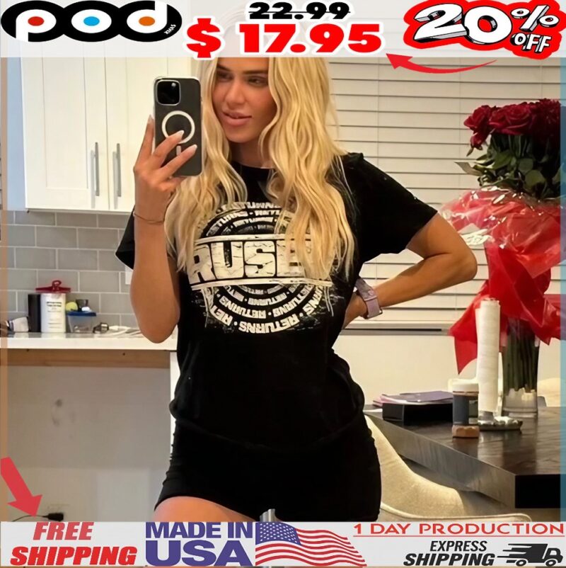 CJ Perry rocking Rusev’s new t shirt