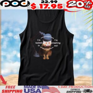 Cat And Lamp I'm Locked In I'm Crashing Out T Shirt