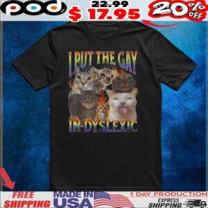 Cat I Put The Gay In-dyslexic Pride T Shirt