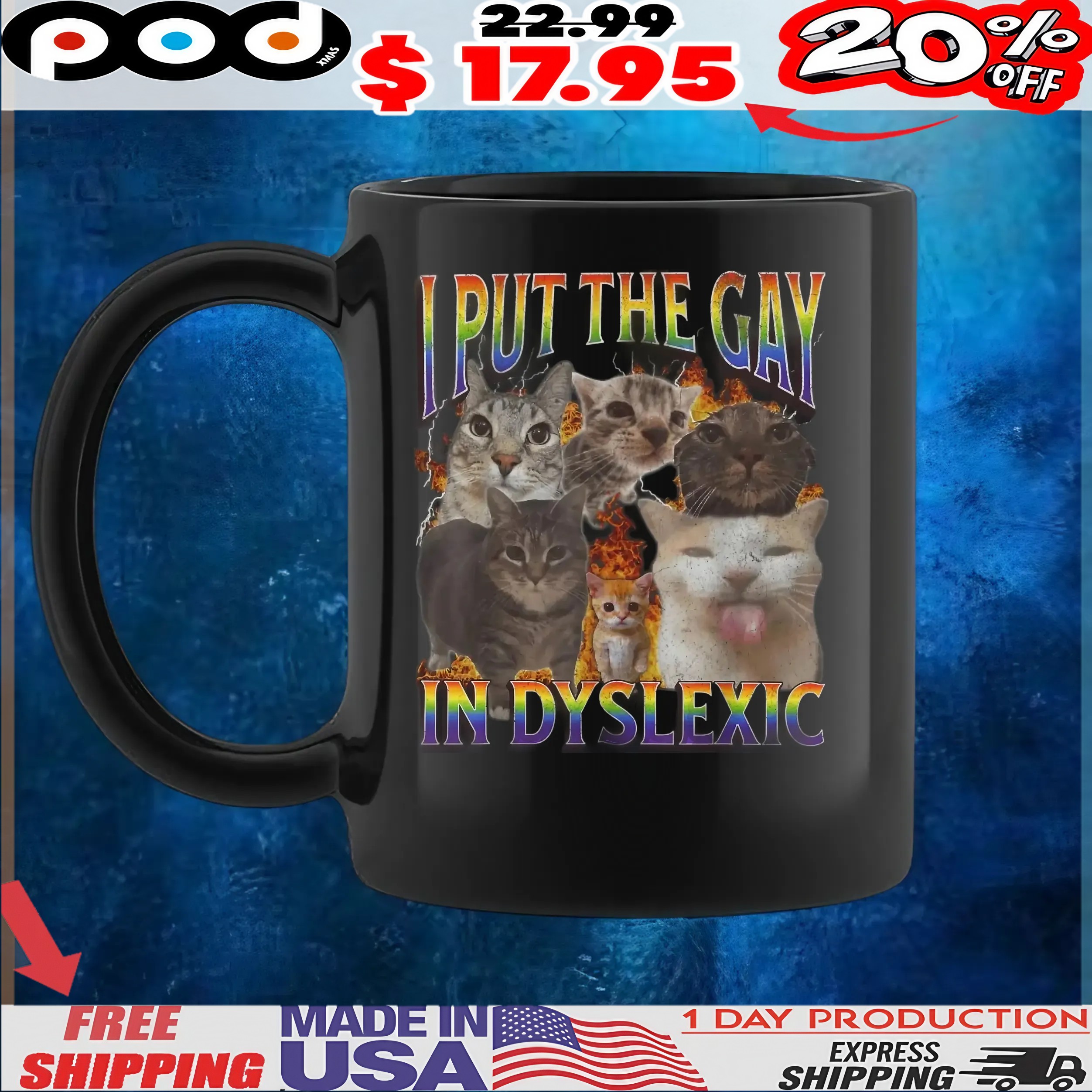 Cat I Put The Gay In-dyslexic Pride T Shirt