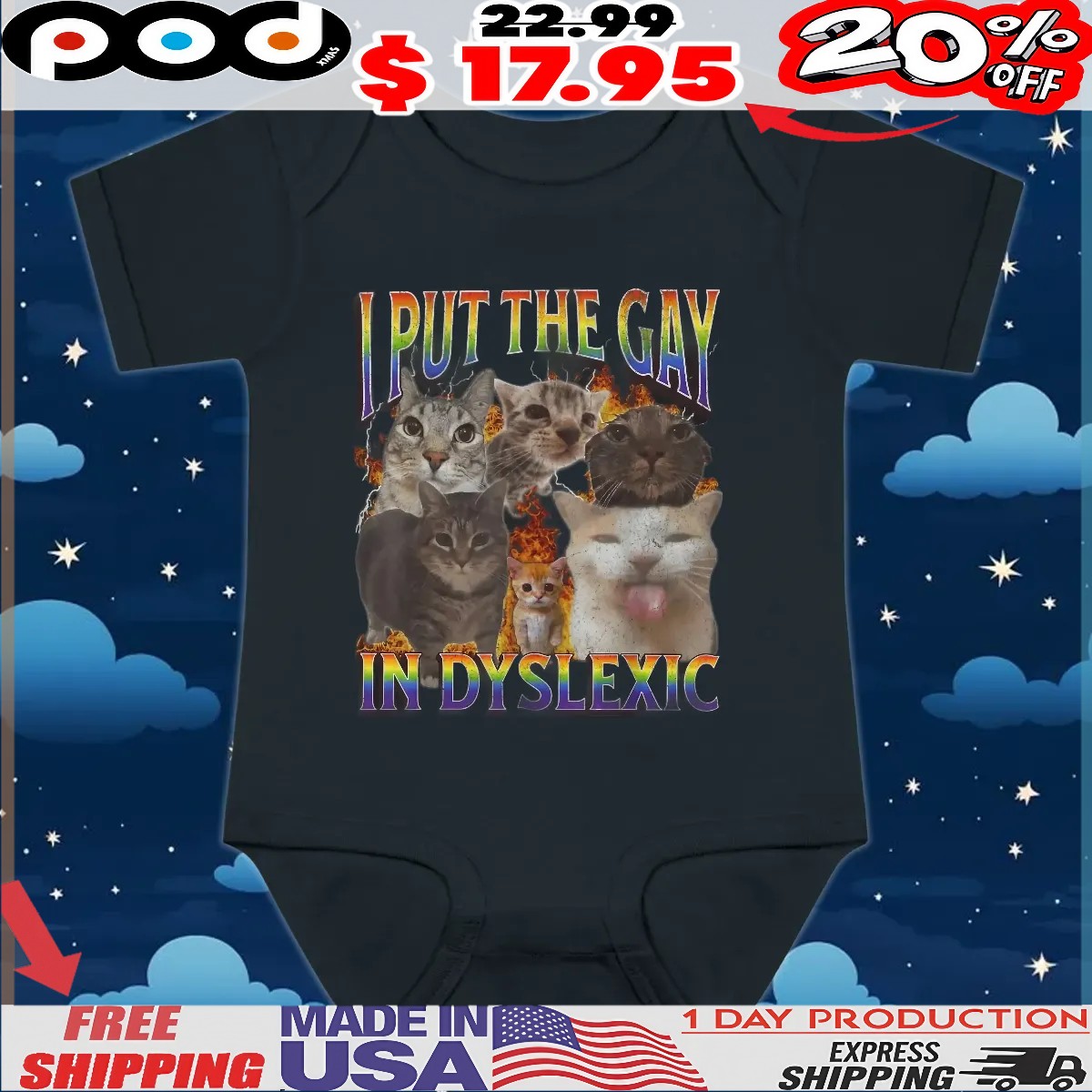 Cat I Put The Gay In-dyslexic Pride T Shirt
