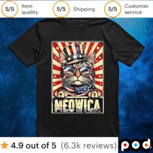Cat Meowica 4th of july t shirt