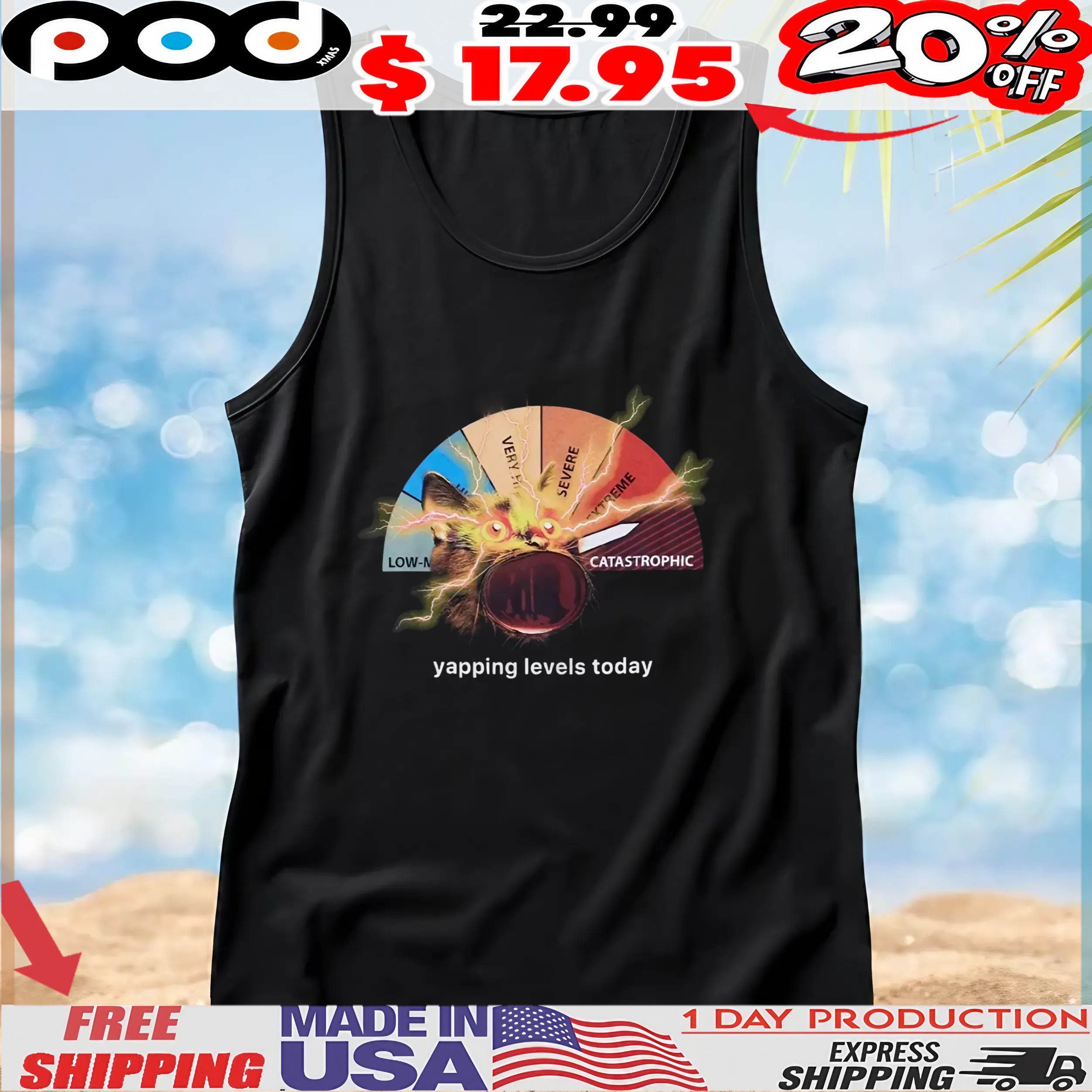 Cat Yapping Levels Today T Shirt Cat Yapping Levels Today T Shirt