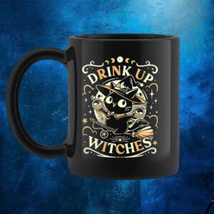 Cat drink up a witches t shirt