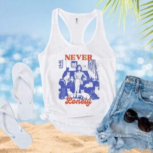 Cat lady never lonely t shirt