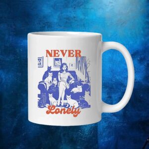 Cat lady never lonely t shirt