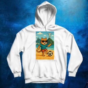 Cat playing football t shirt