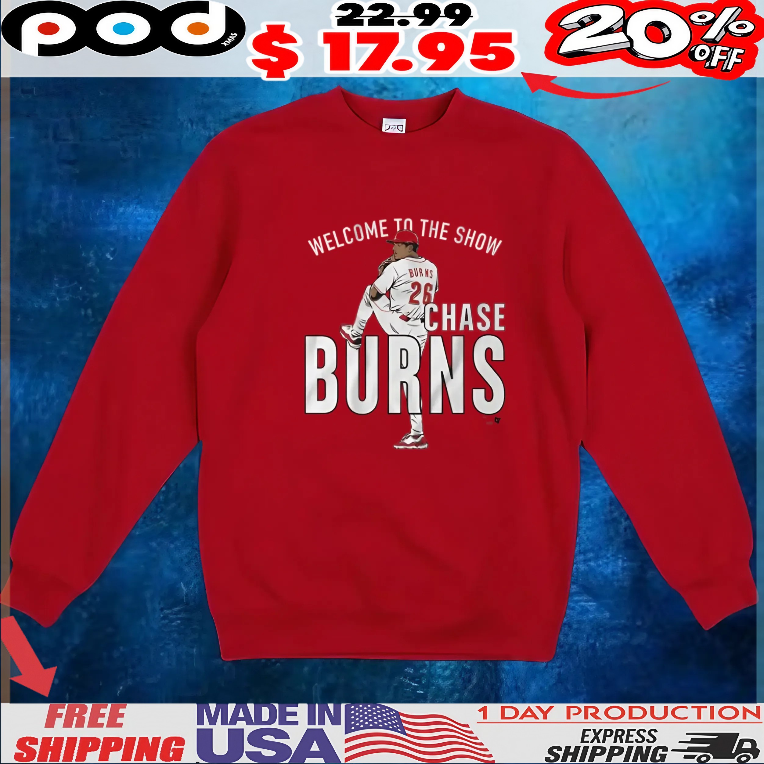 Chase Burns Welcome to the Show Pose T Shirt