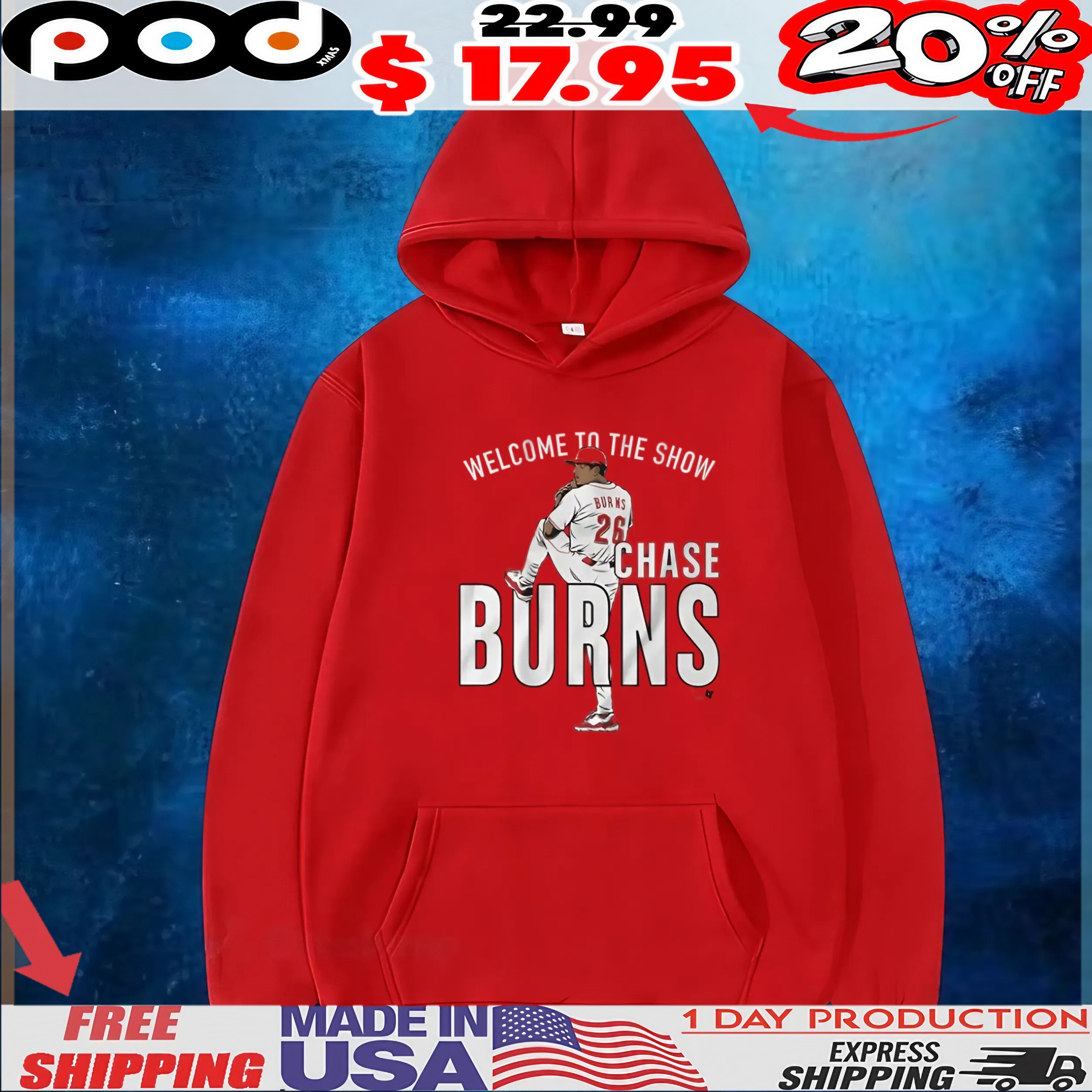 Chase Burns Welcome to the Show Pose T Shirt