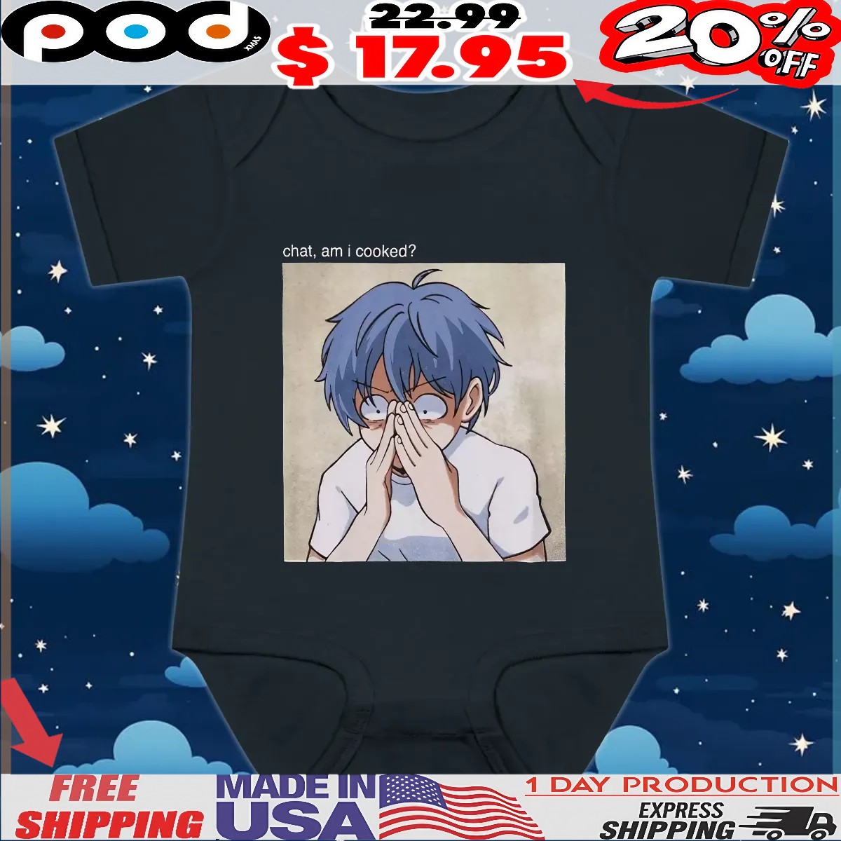 Chat, Am I Cooked Cartoon Meme T Shirt