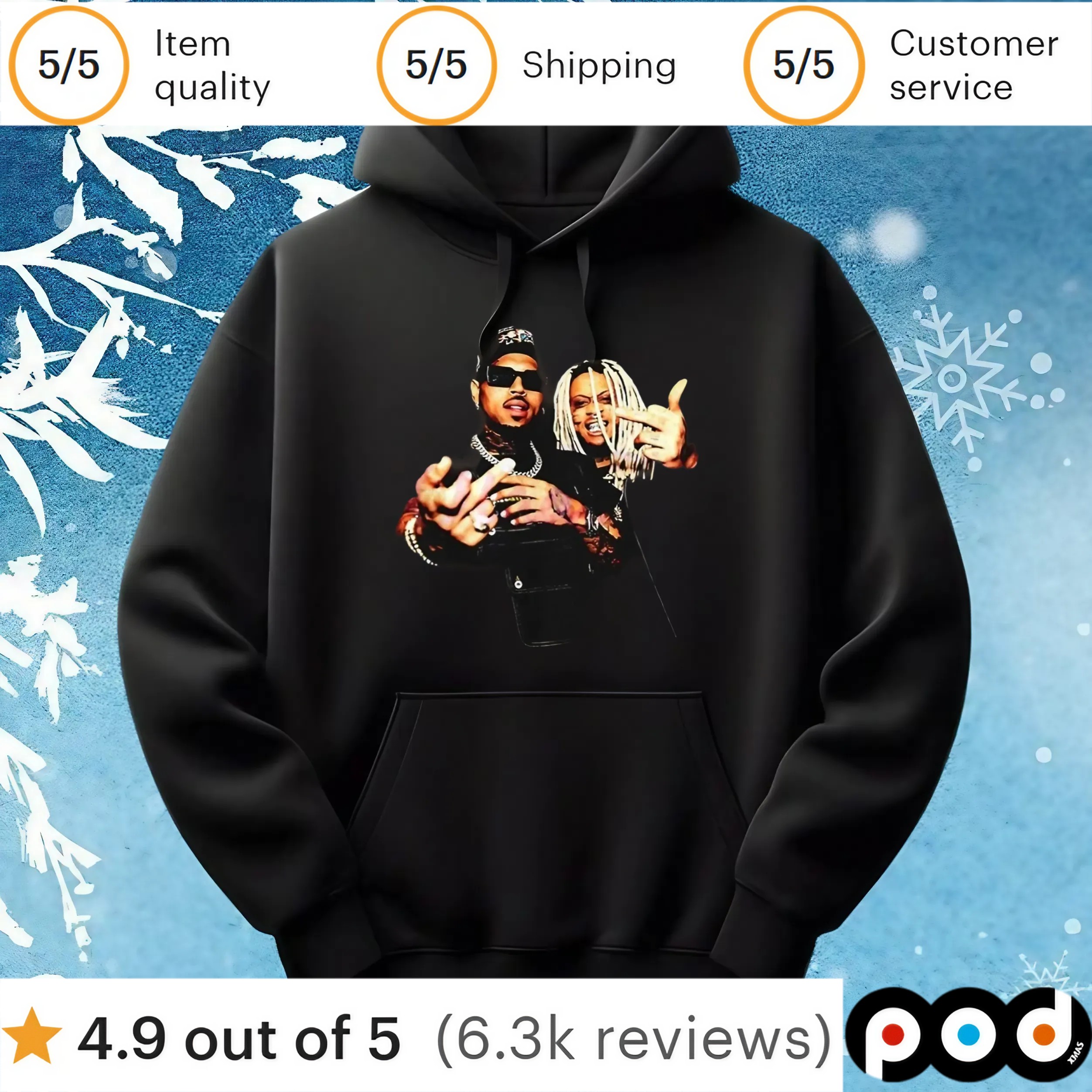 Chris Brown Trippie Redd rap collab hip hop music graphic t shirt
