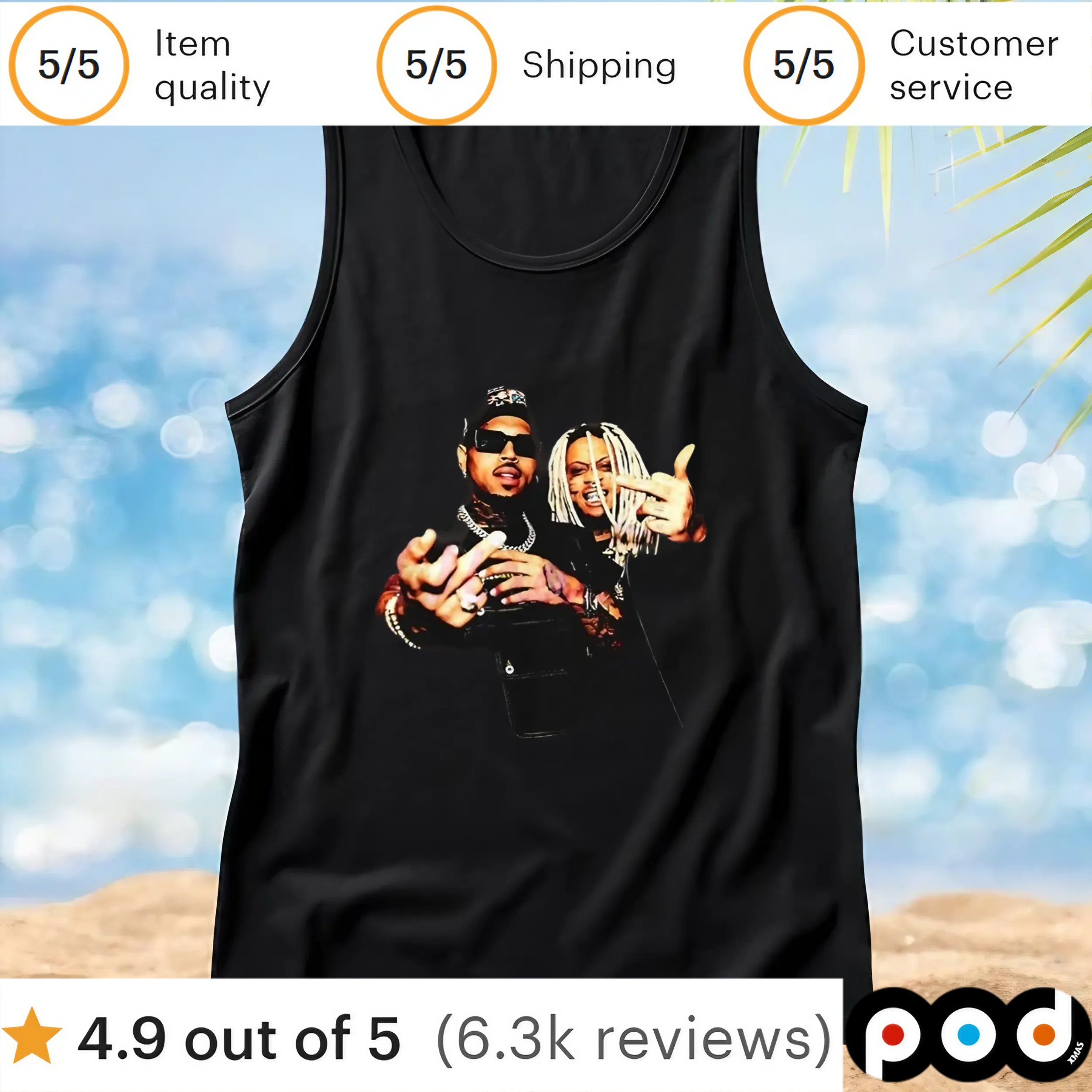Chris Brown Trippie Redd rap collab hip hop music graphic t shirt