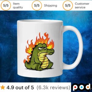 Crocodile on fire t shirt