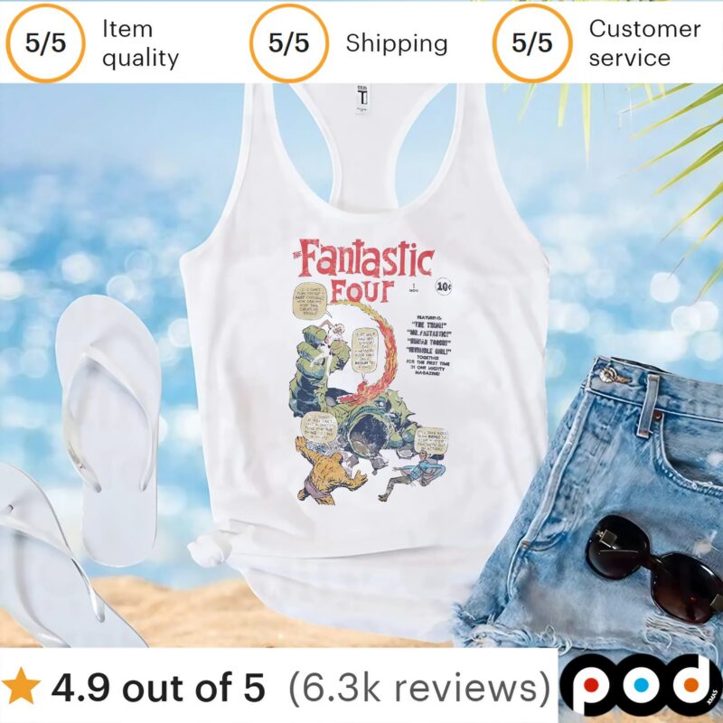 Marvel The Fantastic Four Comic Book Cover T Shirt