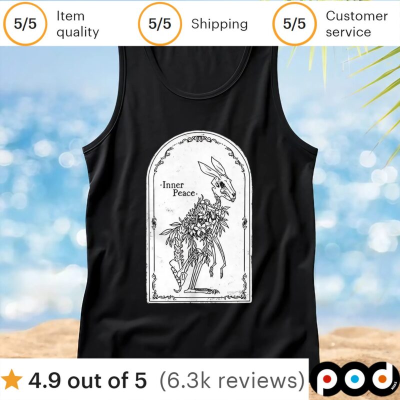 Skeleton bunny Inner Peace t shirt