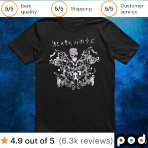 Death Note Silver Foil Filigree T Shirt