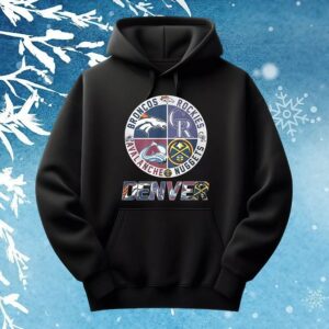 Denver Broncos Denver Nuggets Colorado Avalanche and Colorado Rockies sports team logo t shirt