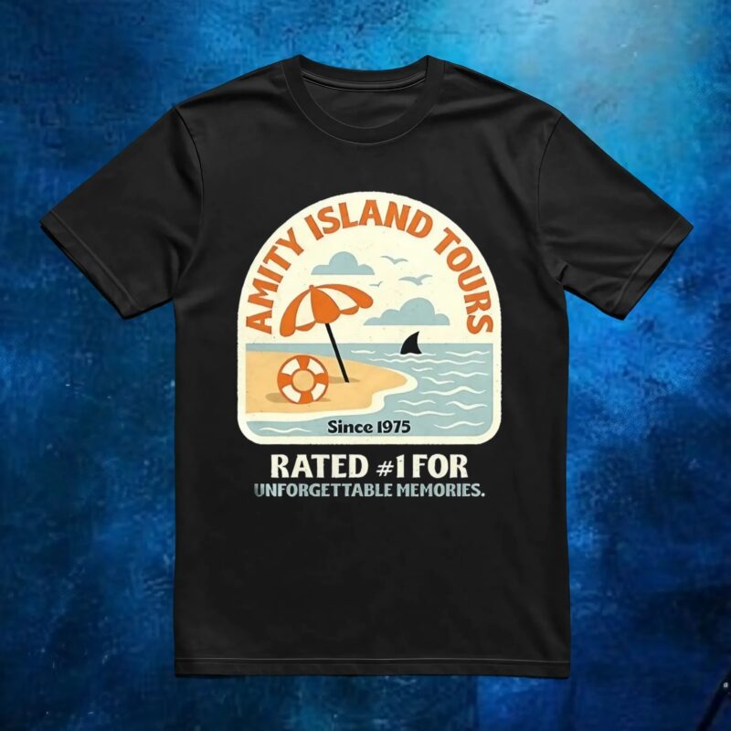 JAWS Amity Island Tours rated 1 for unforgettable memories t shirt