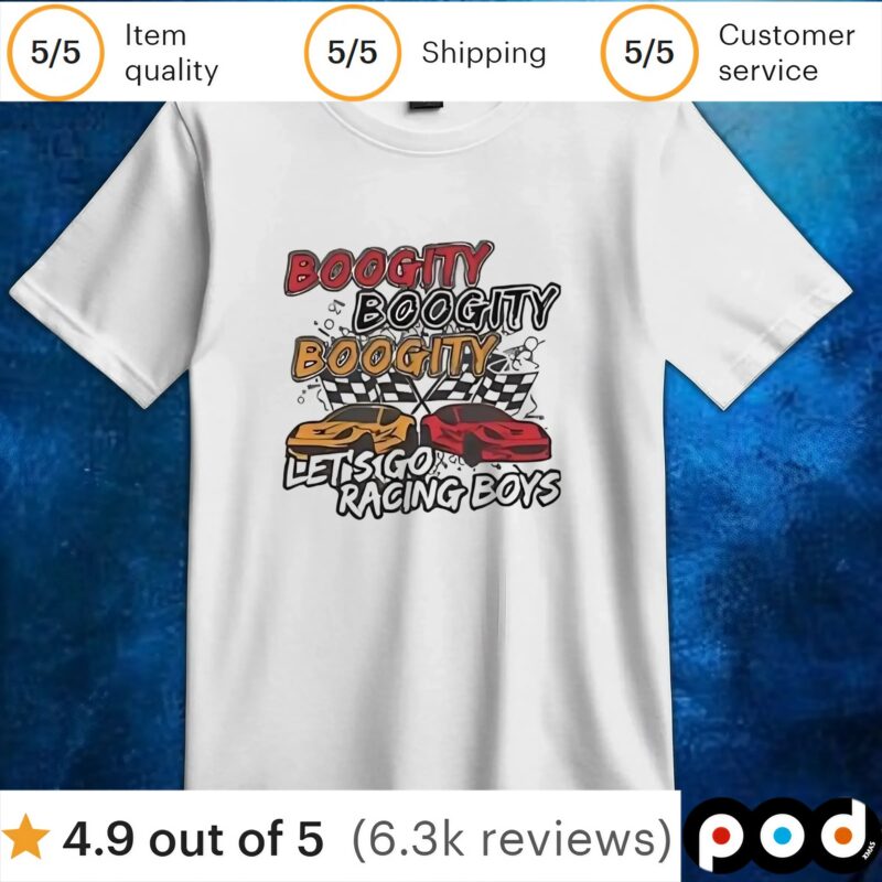 Boogity let’s go racing boys t shirt
