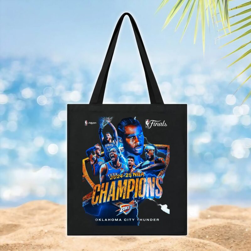2025 NBA Champions Poster Oklahoma City Thunder Team Celebration Art T Shirt