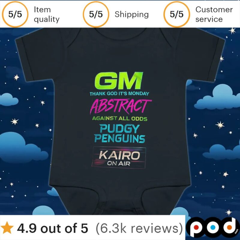 GM thank God it’s monday abstract against all odds pudgy penguins t shirt