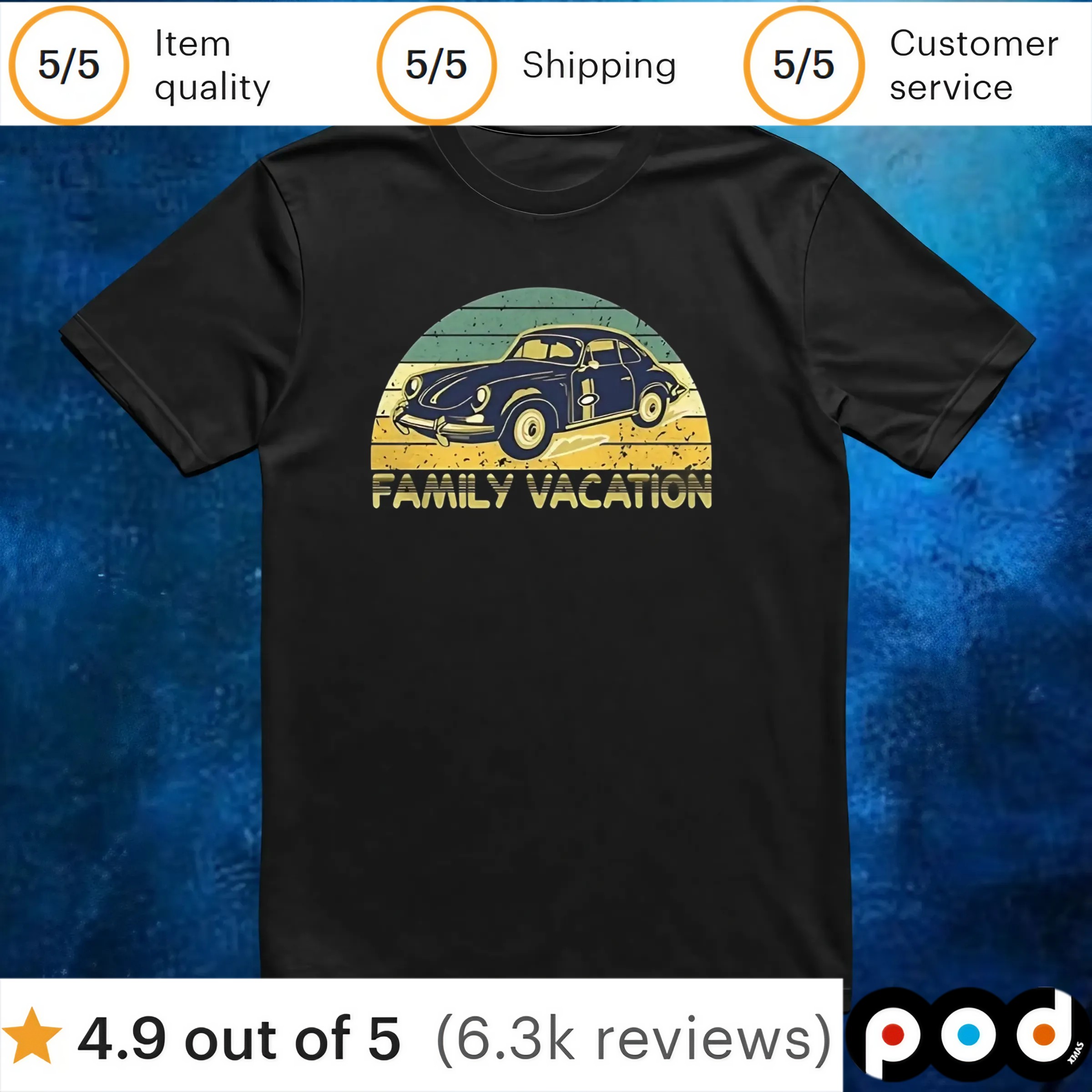 Family vacation old classic car vintage t shirt
