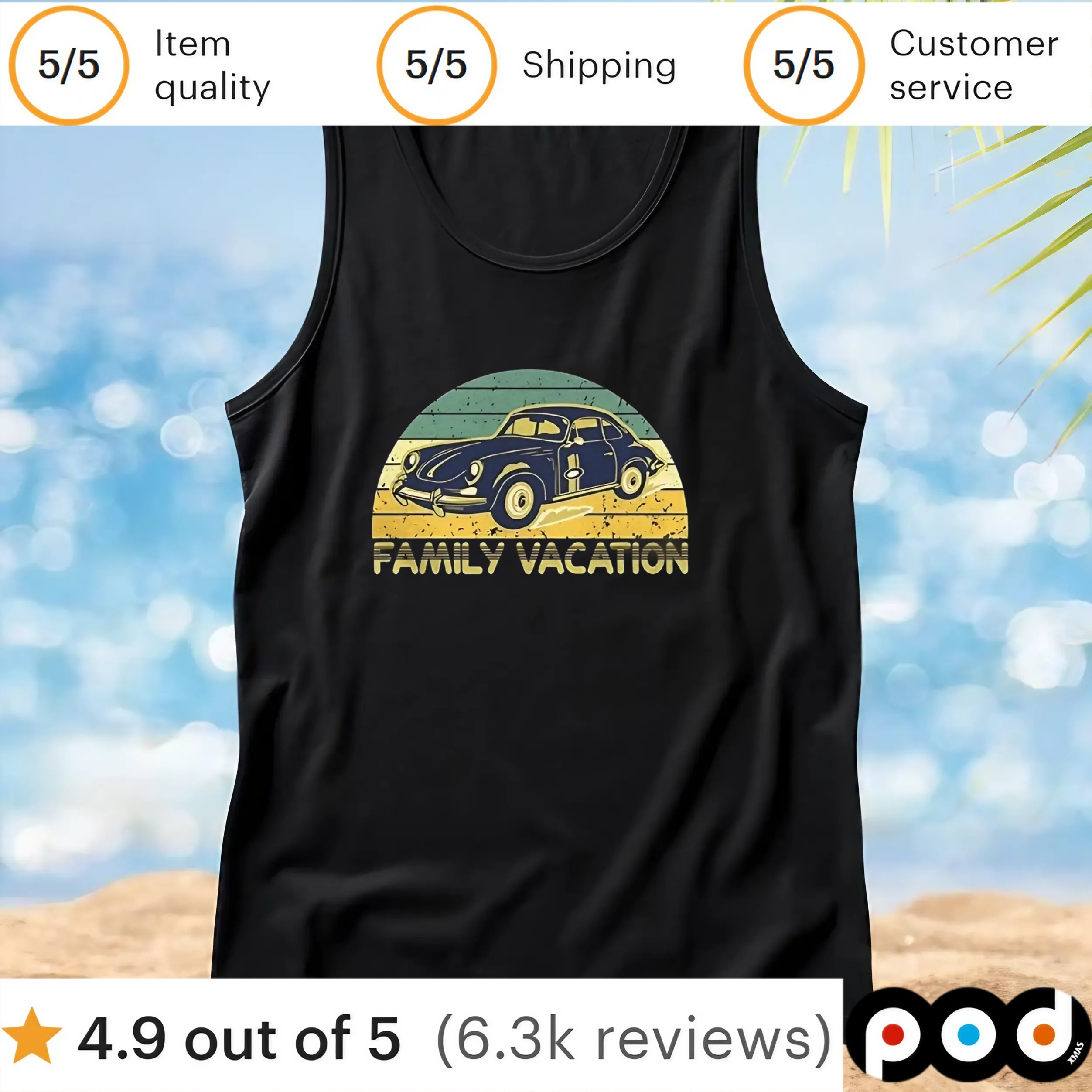 Family vacation old classic car vintage t shirt