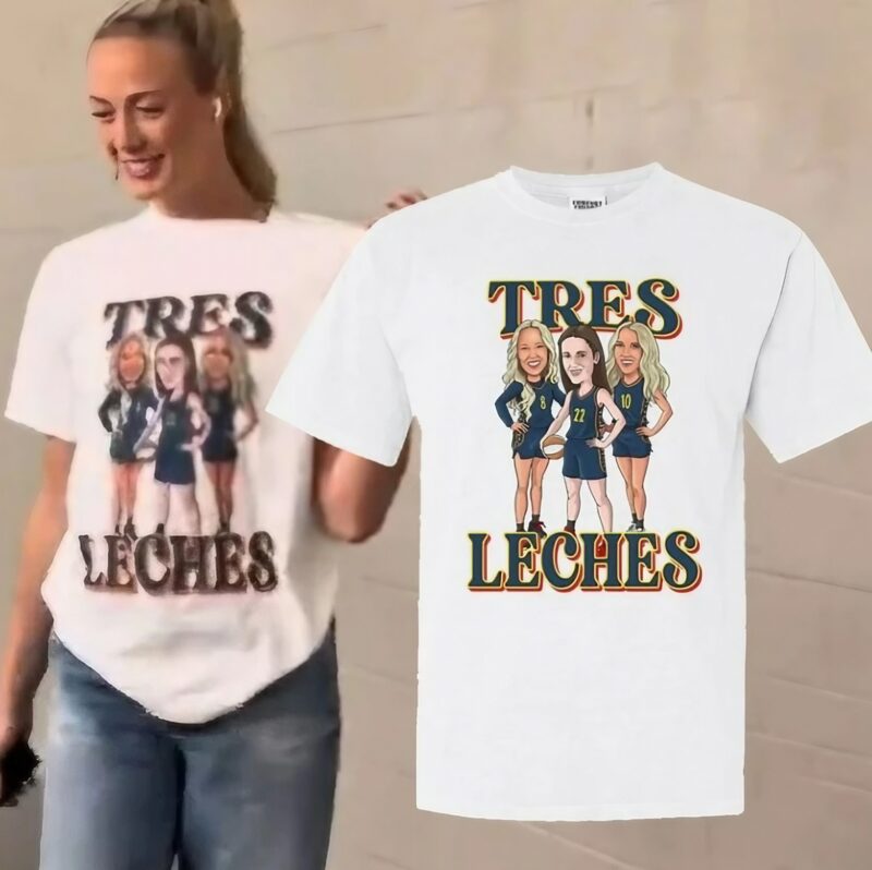 Fever’s Sophie Cunningham Wearing Tres Leches With Caitlin Clark, Lexie Hull Faces T Shirt