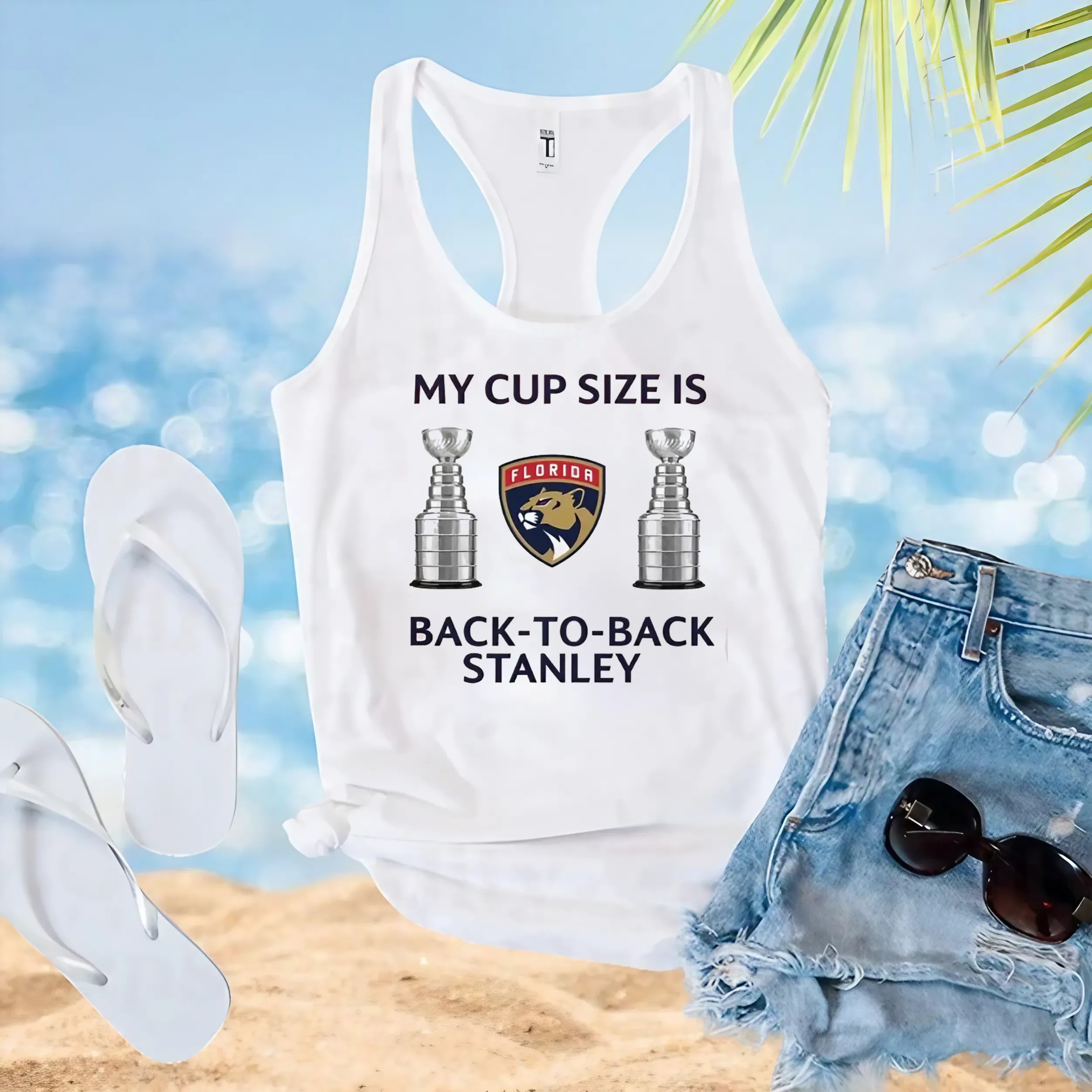 Florida Panthers My Cup Size Is Back-to-back Stanley Cup Champions T Shirt Florida Panthers My Cup Size Is Back-to-back Stanley Cup Champions T Shirt