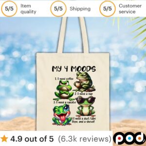Frog my 4 moods 1 I need coffee 2 I need a nap 3 I need a vacation 4 I need a duct tape rope and shovel t shirt