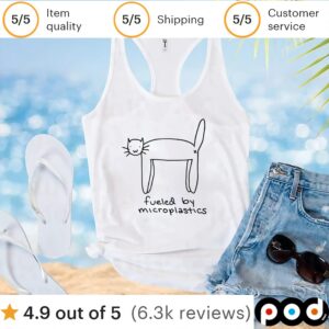 Fueled by microplastics cat t shirt