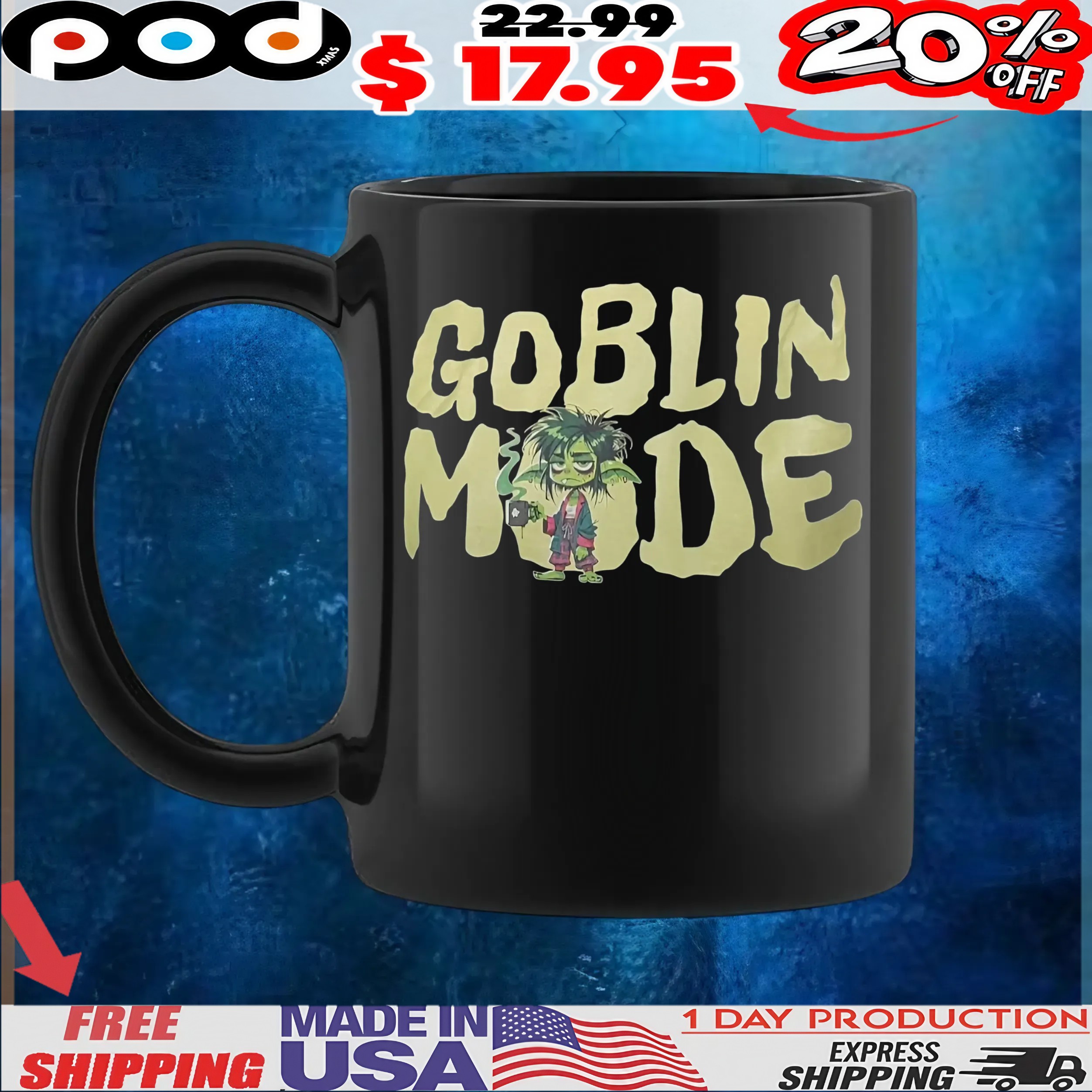 Goblin Mode Female Goblin Holding Mug T Shirt