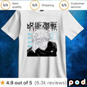 Gojo Satoru Jujutsu Kaisen Otaku Harajuku Man T Shirts Tees T Shirt
