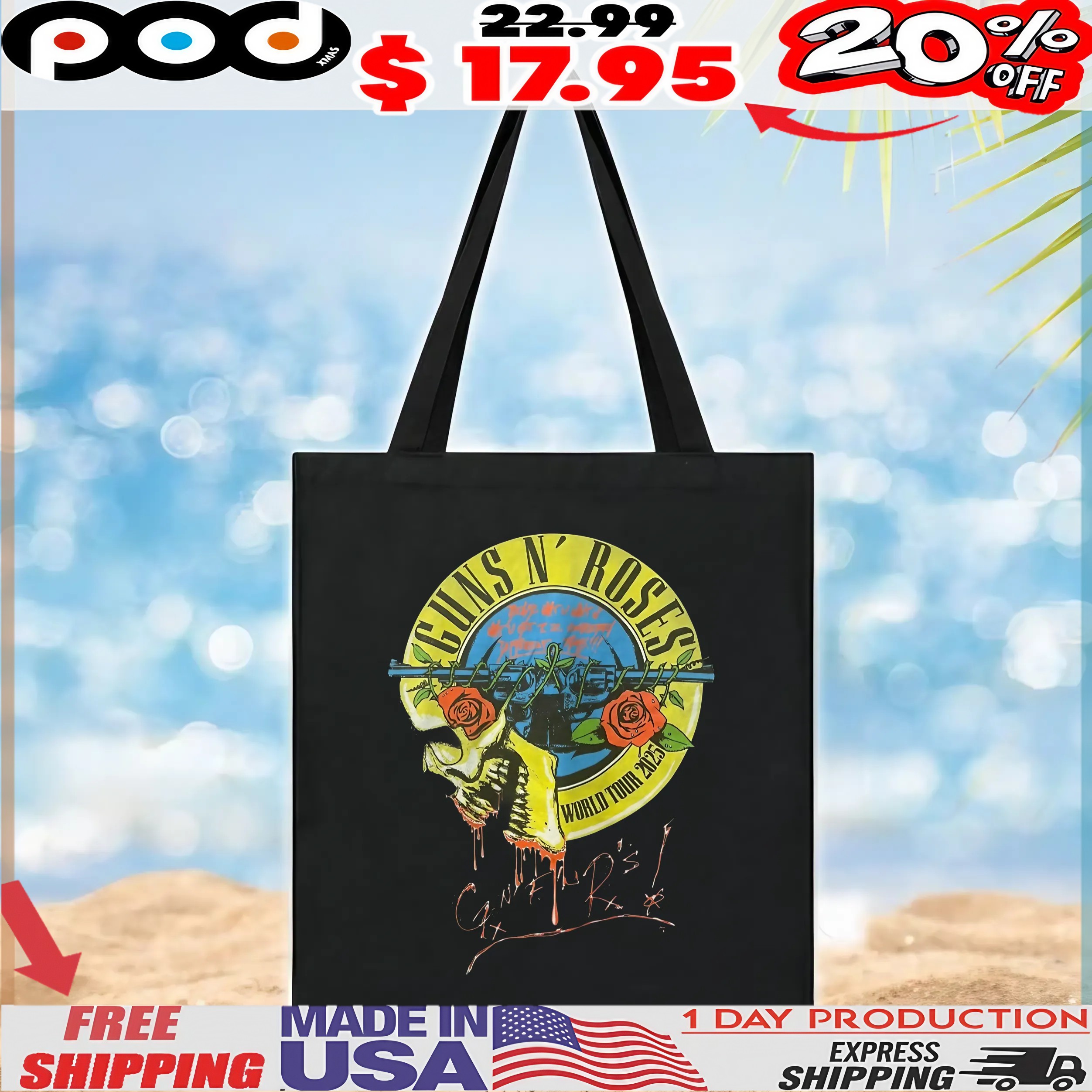 Guns N' Roses 2025 World Tour Skull T shirt Guns N' Roses 2025 World Tour Skull T shirt