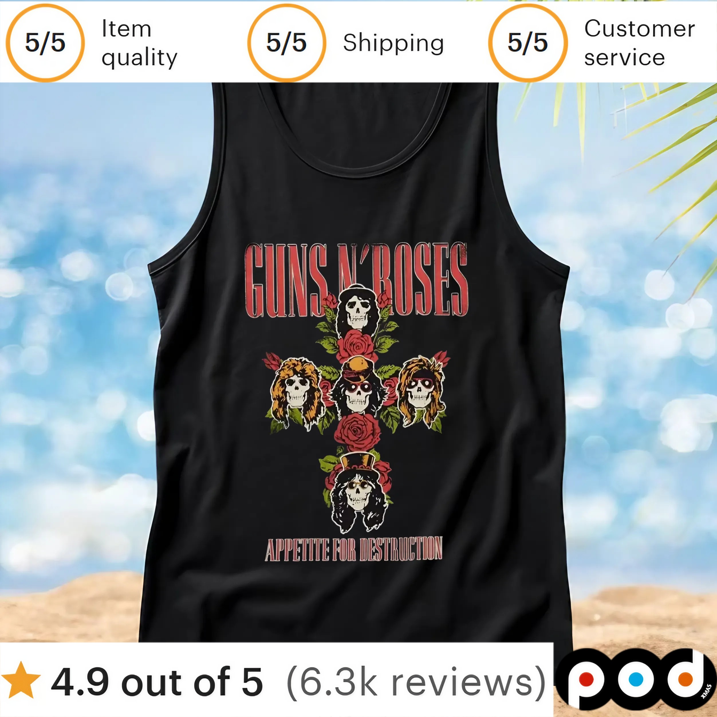 Guns N' Roses Appetite For Destruction Floral Cross T Shirt Guns N' Roses Appetite For Destruction Floral Cross T Shirt