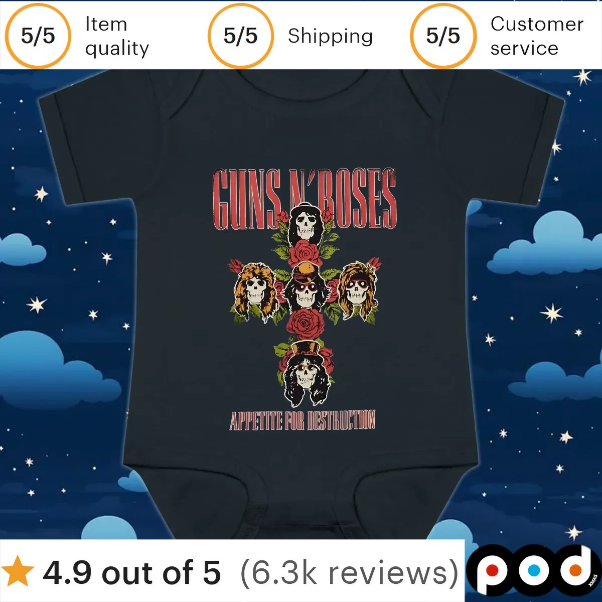 Guns N' Roses Appetite For Destruction Floral Cross T Shirt Guns N' Roses Appetite For Destruction Floral Cross T Shirt