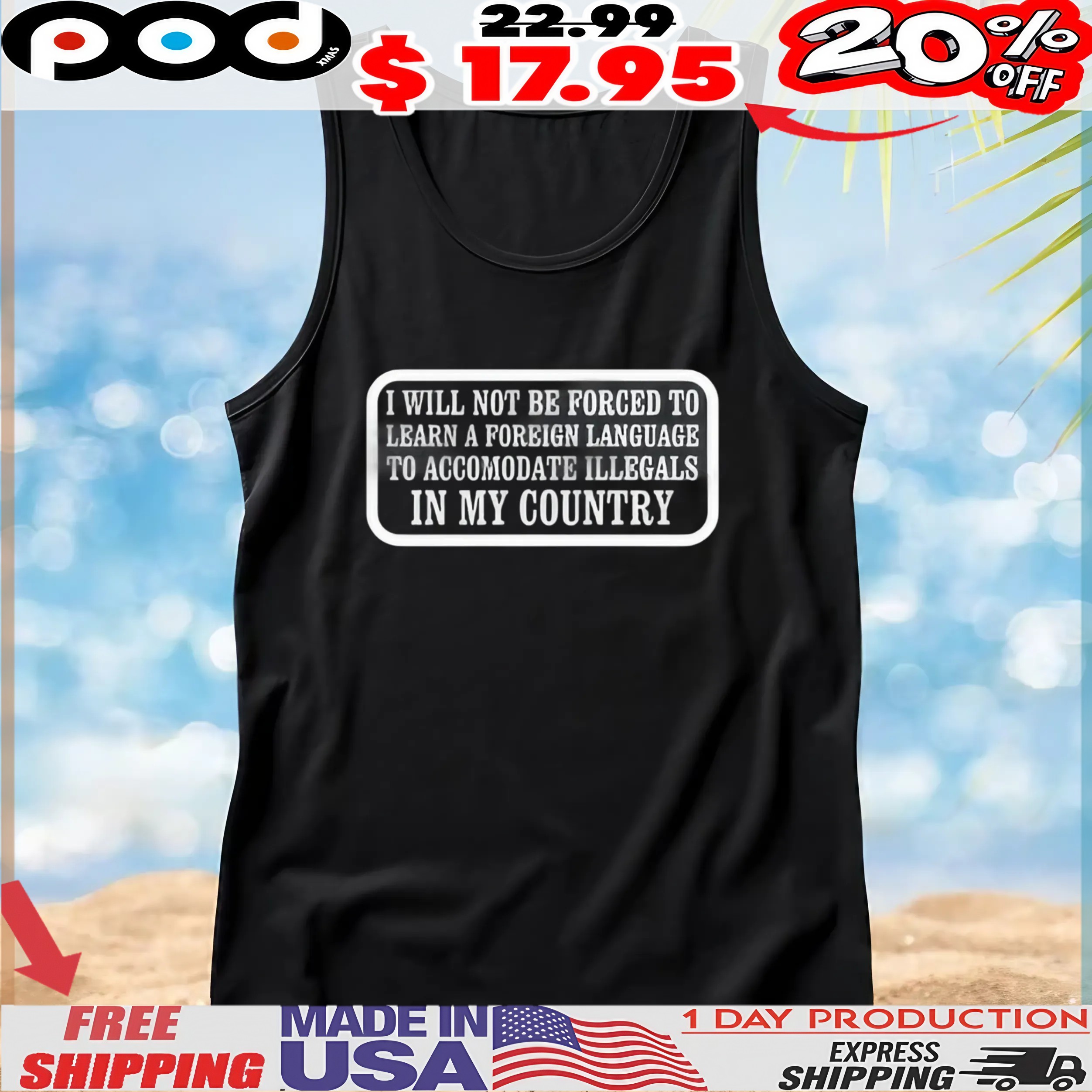 I Will Not Be Forced To Learn A Foreign Language T Shirt